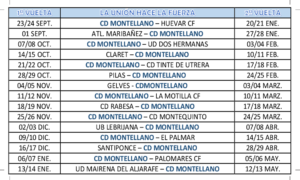 Calendario futbol CD Montellano