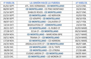 calendario cd montellano temporada 2018/2019